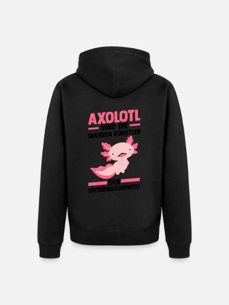 Axolotl - Unisex Premium Organic Zip Hoodie - black