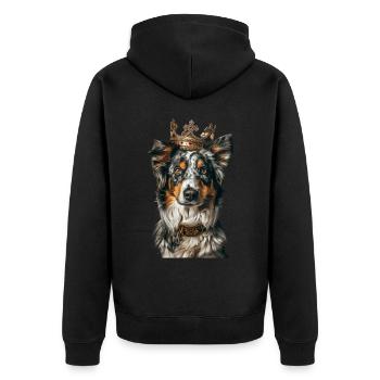 Australian Shepherd - Unisex Premium Organic Zip Hoodie - black - Back - Nico (187cm)