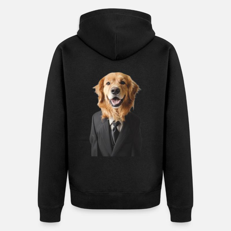 Hund - Unisex Premium Bio Zip Hoodie - Schwarz