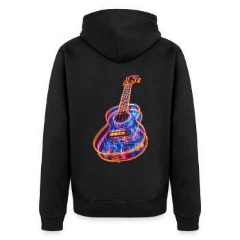 Ukulele - Unisex Premium Bio Zip Hoodie - Schwarz - Hinten - Nico (187cm)