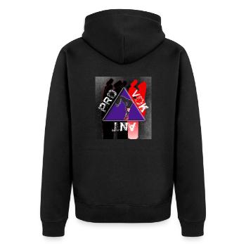 PROVOKANT - sexy Tänzerin auf Modern Art - Unisex Premium Bio Zip Hoodie - Schwarz - Hinten - Nico (187cm)