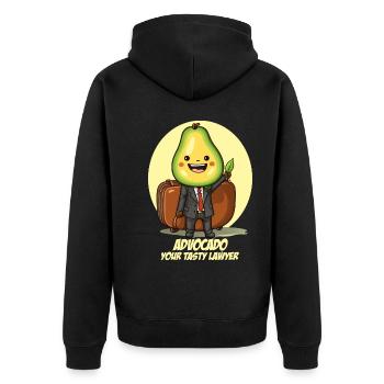 Lustige Anwalt Advocado Avocado - Unisex Premium Bio Zip Hoodie - Schwarz - Hinten - Nico (187cm)