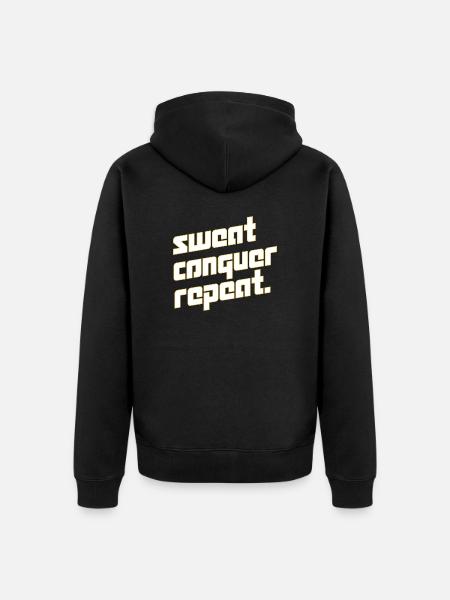 Motivational mantra - Unisex Premium Organic Zip Hoodie - black