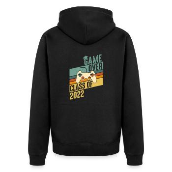 Class of 2022 - Schule Abitur Schüler Klasse Kind - Unisex Premium Bio Zip Hoodie - Schwarz - Hinten - Nico (187cm)