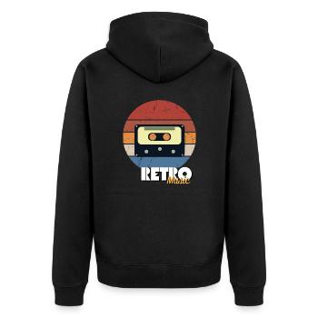 Colorful Retro Theme Design - Unisex Premium Organic Zip Hoodie - black - Back - Nico (187cm)