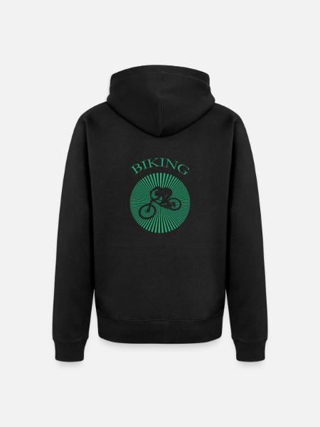 Biking - Unisex Premium Bio Zip Hoodie - Schwarz