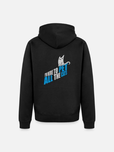 Pet All The Cats - Unisex Premium Organic Zip Hoodie - black