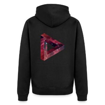 Illusion de triangle dans le style Galaxy - Veste à capuche bio Premium Unisexe - noir - Dos - Nico (187cm)