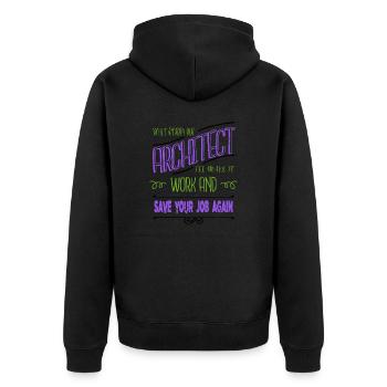 hobbyists axes tree feller chop wood birthday - Unisex Premium Organic Zip Hoodie - black - Back - Nico (187cm)