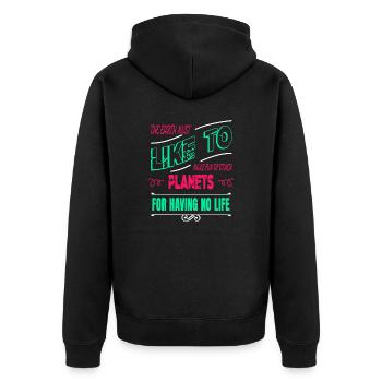 blagues dictons bday humour astrophysique vaisseau spatial - Veste à capuche bio Premium Unisexe - noir - Dos - Nico (187cm)
