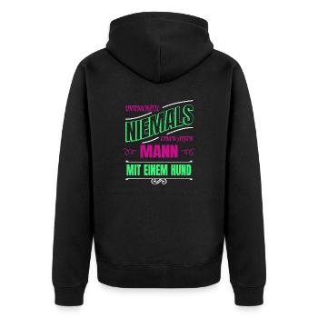 großvater bachhund ahnenforschung weihnachten - Unisex Premium Bio Zip Hoodie - Schwarz - Hinten - Nico (187cm)