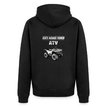 Bin schnell Schnecken checken - Lustiger Spruch - Unisex Premium Bio Zip Hoodie - Schwarz - Hinten - Nico (187cm)