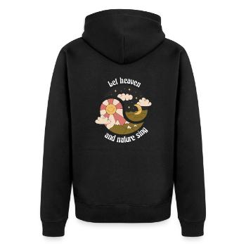 Let Heaven And Nature Sing Retro Nature Designs - Unisex Premium Organic Zip Hoodie - black - Back - Nico (187cm)