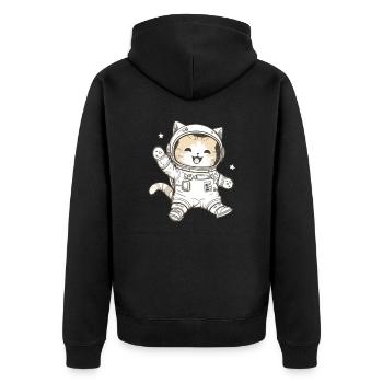 Kawaii mignon Happy Astronaut Cat - Veste à capuche bio Premium Unisexe - noir - Dos - Nico (187cm)
