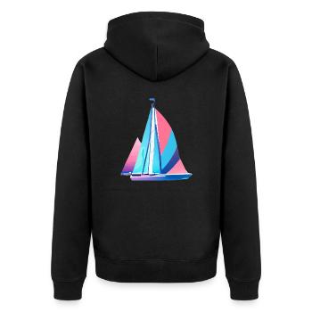 Segeln Segelsport Segelboot Segelschiff Segler - Unisex Premium Bio Zip Hoodie - Schwarz - Hinten - Nico (187cm)