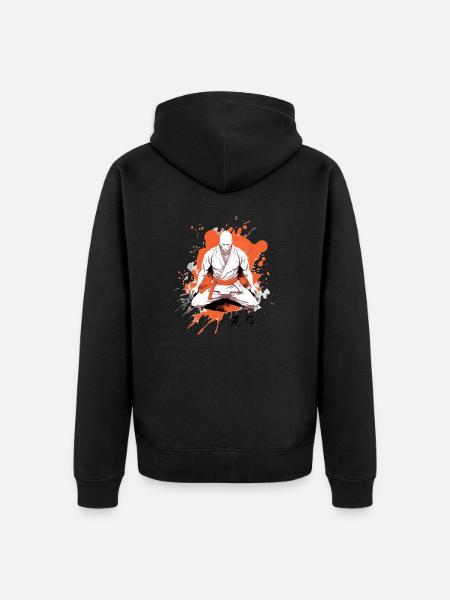 The fighter - Unisex Premium Organic Zip Hoodie - black