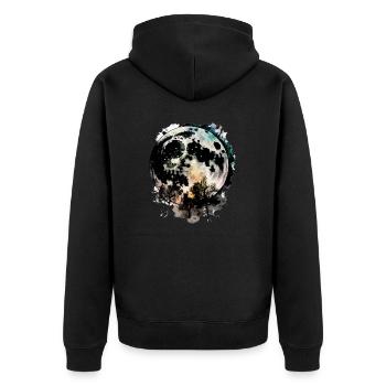 Arbres spatiaux lunaires - Veste à capuche bio Premium Unisexe - noir - Dos - Nico (187cm)