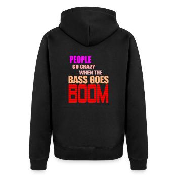 Die Leute drehen durch, wenn der Beat boomt Zitat - Unisex Premium Bio Zip Hoodie - Schwarz - Hinten - Nico (187cm)
