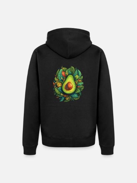 Avocado - Unisex Premium Bio Zip Hoodie - Schwarz