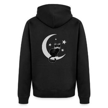 Kommen Sie - Unisex Premium Bio Zip Hoodie - Schwarz - Hinten - Nico (187cm)