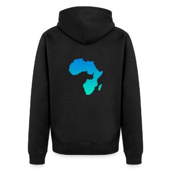 Afrika - Unisex Premium Bio Zip Hoodie - Schwarz - Hinten - Nico (187cm)