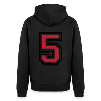 5 number symbol - Unisex Premium Organic Zip Hoodie - black - Back - Nico (187cm)