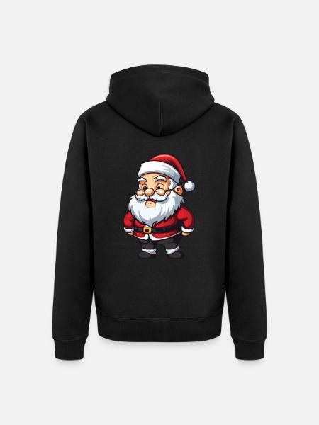 Bande dessinée du Père Noël - Veste à capuche bio Premium Unisexe - noir