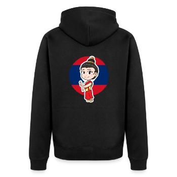 Laos Lao Drapeau Laotien éléphant Lao I cadeau - Veste à capuche bio Premium Unisexe - noir - Dos - Nico (187cm)