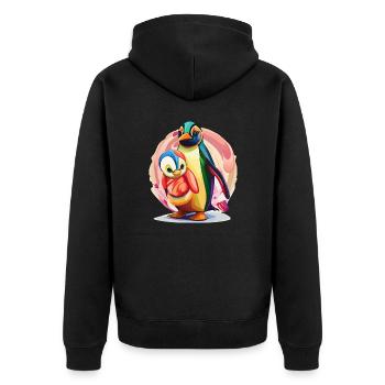 Pingouin mère et bébé - Veste à capuche bio Premium Unisexe - noir - Dos - Nico (187cm)