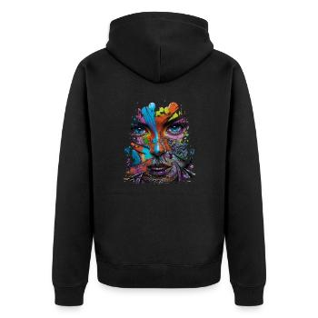 Graffiti Street Art Spray Colors Cool Artist Retro - Unisex Premium Organic Zip Hoodie - black - Back - Nico (187cm)