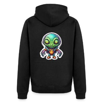 Alien / Außerirdisch / Ufo / Area 51 / All / Mars - Unisex Premium Organic Zip Hoodie - black - Back - Nico (187cm)