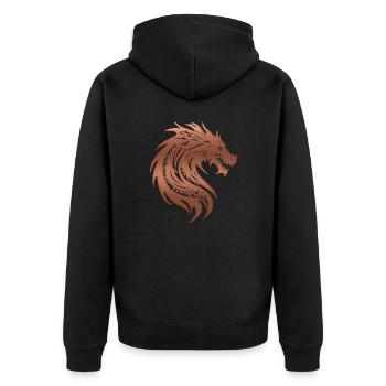 Fantasy Dragon Anime Dragon Head Mythical reptile - Unisex Premium Organic Zip Hoodie - black - Back - Nico (187cm)