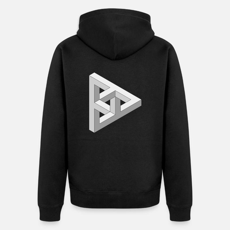 Unmögliche 3D Figur - Unisex Premium Bio Zip Hoodie - Schwarz