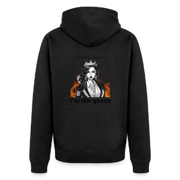 I'm not a princess, I'm the Queen - Unisex Premium Organic Zip Hoodie - black - Back - Nico (187cm)
