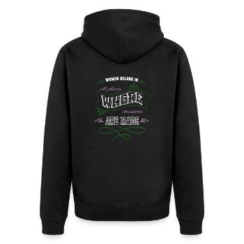fun birthday present ruth bader ginsburg - Unisex Premium Bio Zip Hoodie - Schwarz - Hinten - Nico (187cm)