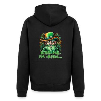 Fête de la Saint-Patrick Embrasse-moi Je suis un lutin irlandais - Veste à capuche bio Premium Unisexe - noir - Dos - Nico (187cm)