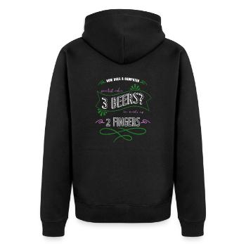 Beer Funny Programming Joke Dads Favorite Funny - Unisex Premium Organic Zip Hoodie - black - Back - Nico (187cm)