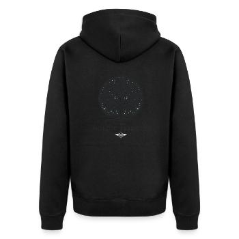 Arktischer Baum des Friedens - Unisex Premium Bio Zip Hoodie - Schwarz - Hinten - Nico (187cm)