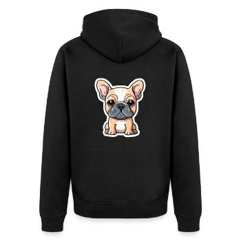 French Bulldog Bully - Boston Terrier - Unisex Premium Organic Zip Hoodie - black - Back - Nico (187cm)