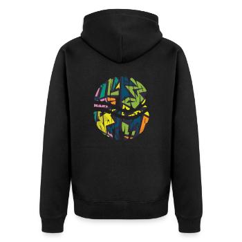 HipHop makes it all better - Unisex Premium Bio Zip Hoodie - Schwarz - Hinten - Nico (187cm)