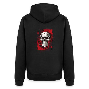 Kiss My Ace poker game card game casino sake - Unisex Premium Organic Zip Hoodie - black - Back - Nico (187cm)