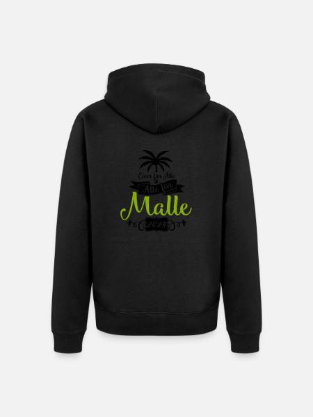 Malle One for All - Unisex Premium Organic Zip Hoodie - black