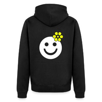 summer spring cheerful flower sunflower - Unisex Premium Organic Zip Hoodie - black - Back - Nico (187cm)