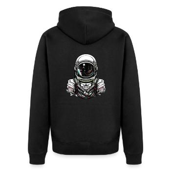 astronaut - Unisex Premium Organic Zip Hoodie - black - Back - Nico (187cm)