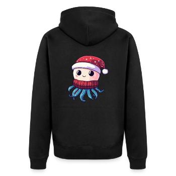 Méduse Noël - Veste à capuche bio Premium Unisexe - noir - Dos - Nico (187cm)