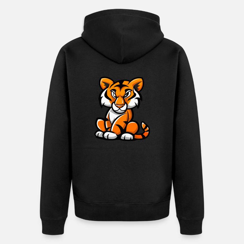 Tiger Comic - Unisex Premium Bio Zip Hoodie - Schwarz