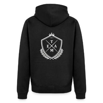 Écusson de l’équipe - Veste à capuche bio Premium Unisexe - noir - Dos - Nico (187cm)
