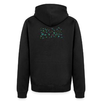 Sterne - Unisex Premium Bio Zip Hoodie - Schwarz - Hinten - Nico (187cm)
