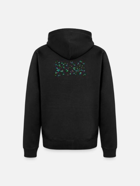 star - Unisex Premium Organic Zip Hoodie - black