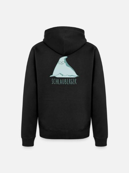 Lustiger Berg- Schlauberger - Unisex Premium Bio Zip Hoodie - Schwarz